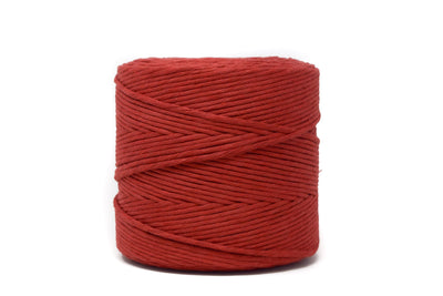 SOFT COTTON CORD ZERO WASTE 4 MM - 1 SINGLE STRAND - RED BRICK COLOR