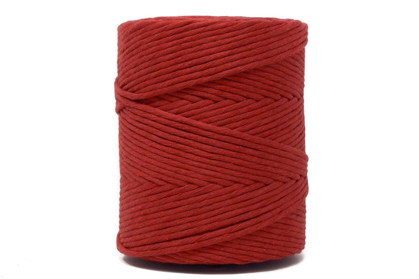 SOFT COTTON CORD ZERO WASTE 4 MM - 1 SINGLE STRAND - RED BRICK COLOR