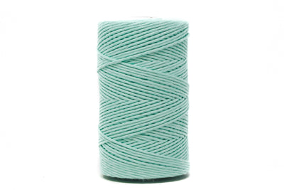 SOFT COTTON CORD ZERO WASTE 2 MM - 1 SINGLE STRAND - AQUA COLOR