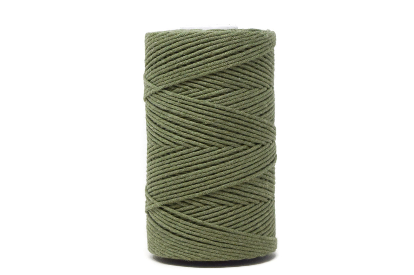 SOFT COTTON CORD ZERO WASTE 2 MM - 1 SINGLE STRAND - MOSS GREEN COLOR