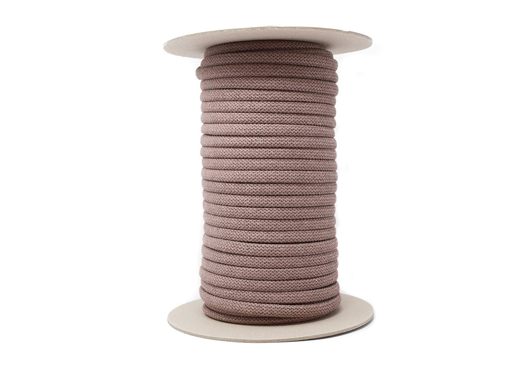 BRAIDED COTTON CORD ZERO WASTE 10 MM - MINK COLOR