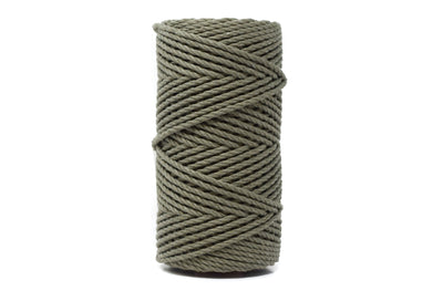 COTTON ROPE ZERO WASTE 3 MM - 3 PLY - BAY LEAF COLOR