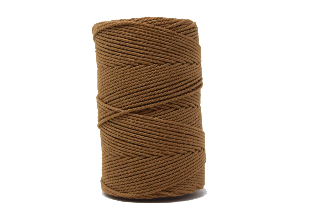 COTTON ROPE ZERO WASTE 2 MM - 3 PLY - CAMEL COLOR