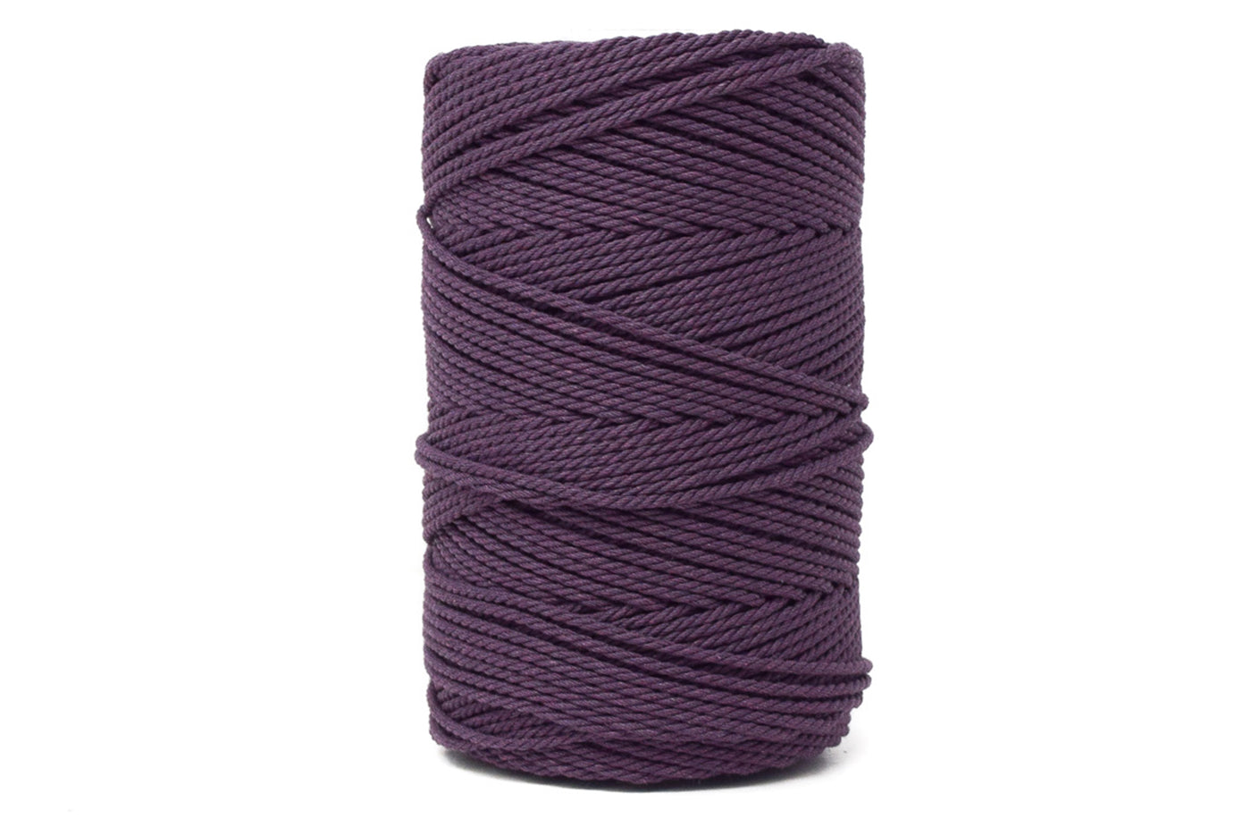 COTTON ROPE ZERO WASTE 2 MM - 3 PLY - EGGPLANT COLOR