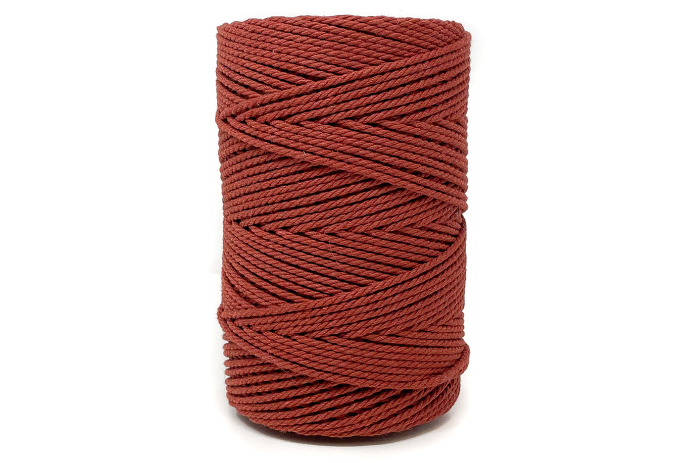 COTTON ROPE ZERO WASTE 2 MM - 3 PLY  - RED AMBER COLOR