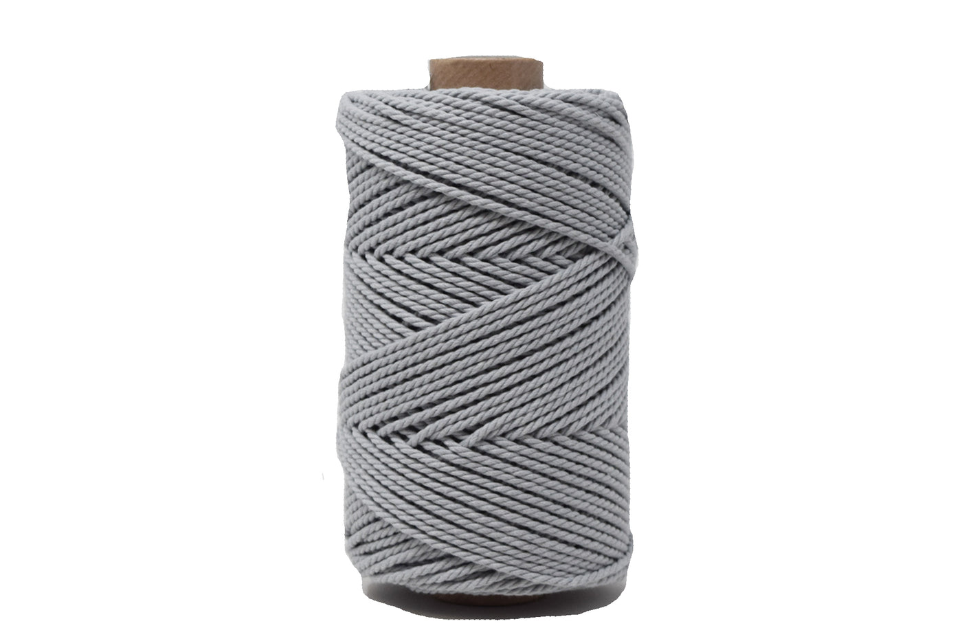 COTTON ROPE ZERO WASTE 2 MM - 3 PLY - SOFT GRAY COLOR