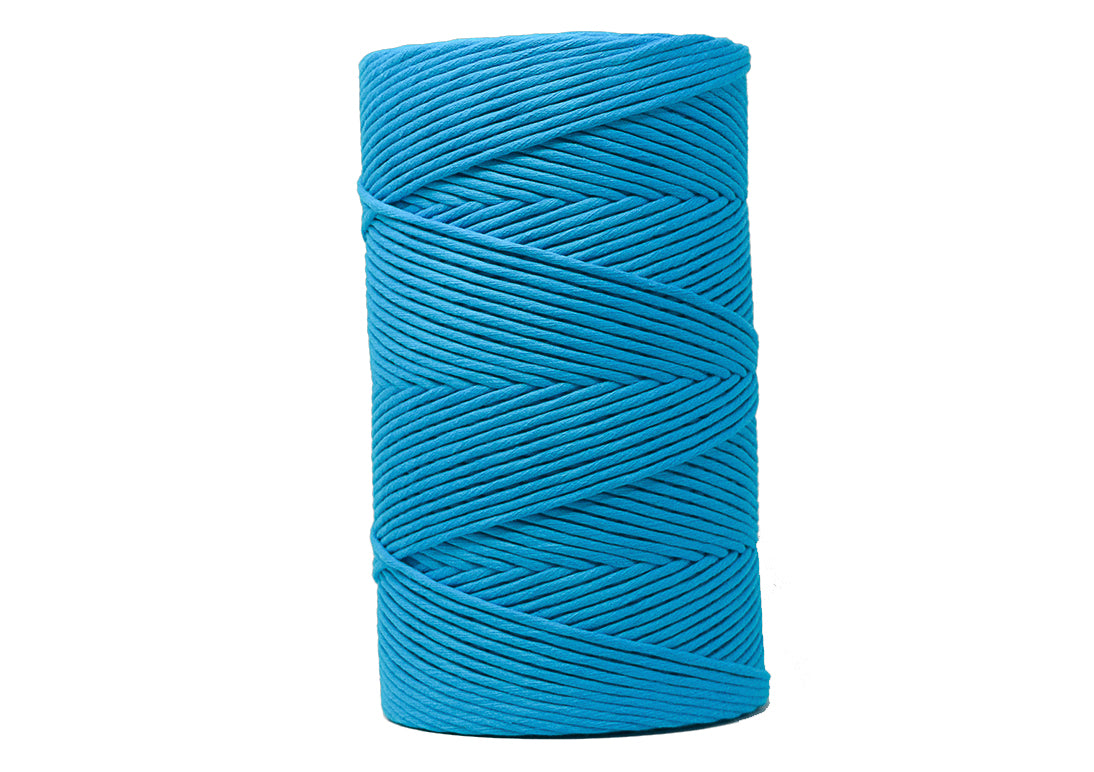 SOFT COTTON CORD ZERO WASTE 4 MM - 1 SINGLE STRAND - GREEK BLUE COLOR