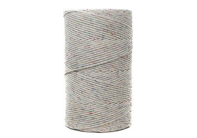 SOFT COTTON CORD ZERO WASTE 4 MM - 1 SINGLE STRAND - CONFETTI COLOR