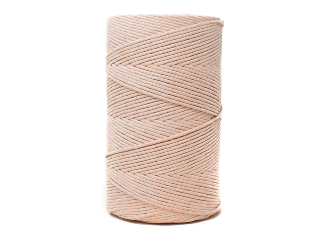 SOFT COTTON CORD ZERO WASTE 4 MM - 1 SINGLE STRAND - MARSHMALLOW COLOR