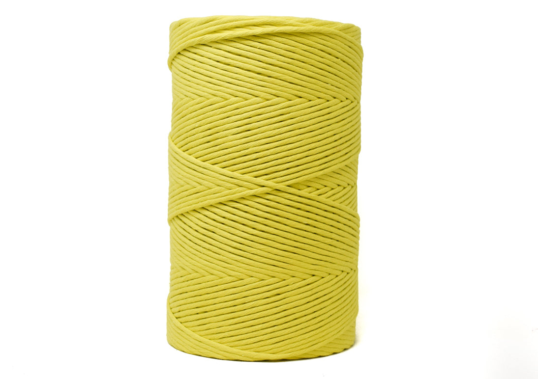 SOFT COTTON CORD ZERO WASTE 4 MM - 1 SINGLE STRAND - LEMON YELLOW COLOR