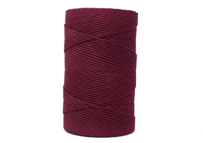 SOFT COTTON CORD ZERO WASTE 4 MM - 1 SINGLE STRAND - BURGUNDY COLOR