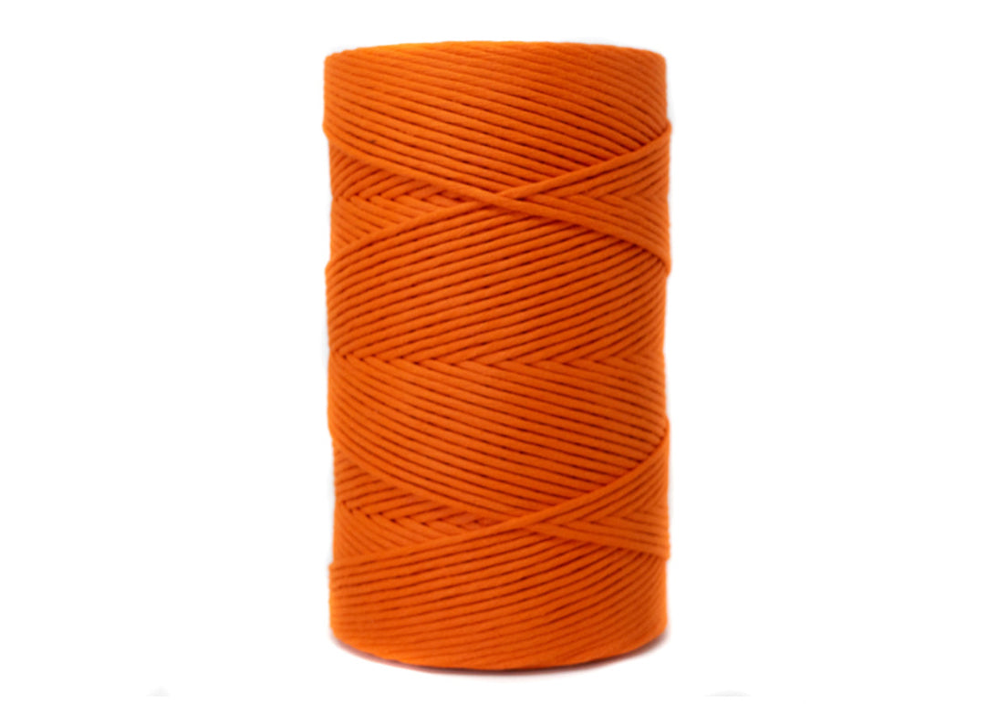 SOFT COTTON CORD ZERO WASTE 4 MM - 1 SINGLE STRAND - PUMPKIN ORANGE COLOR