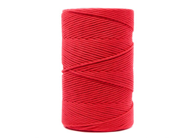 SOFT COTTON CORD ZERO WASTE 4 MM - 1 SINGLE STRAND - RED COLOR