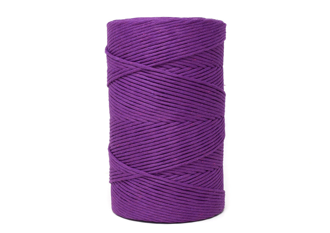 SOFT COTTON CORD ZERO WASTE 4 MM - 1 SINGLE STRAND - ROYAL PURPLE COLOR