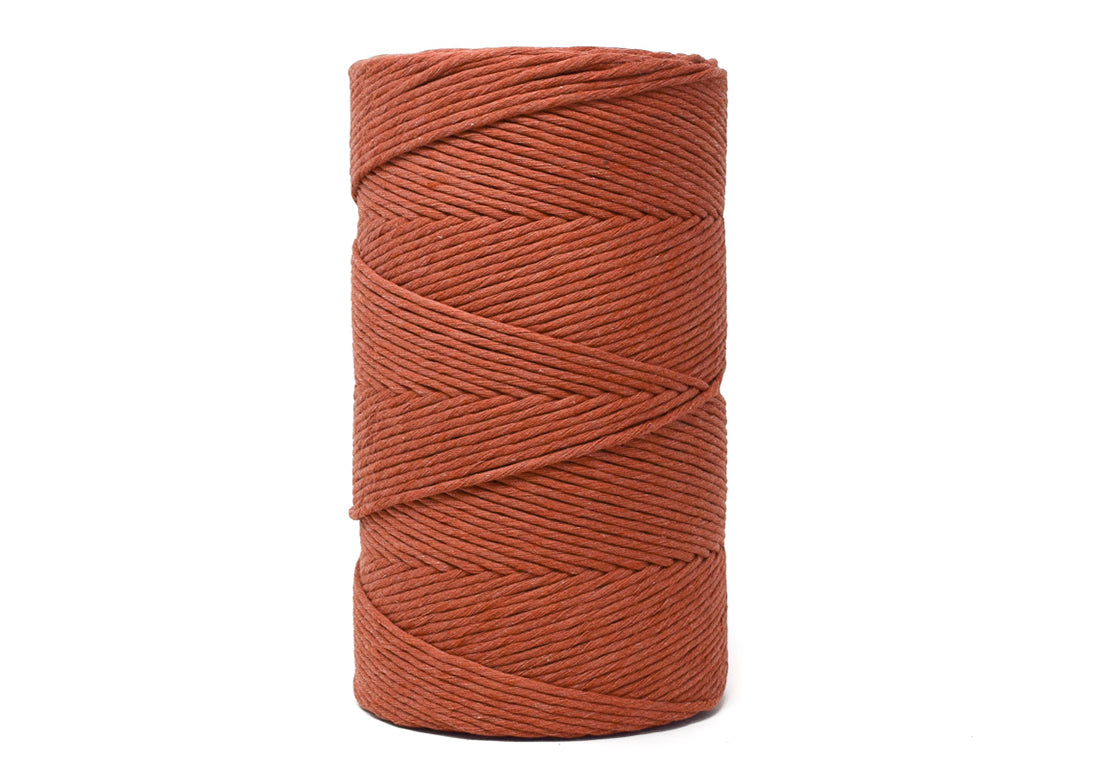 SOFT COTTON CORD ZERO WASTE 4 MM - 1 SINGLE STRAND - RUST COLOR