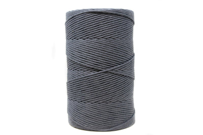 SOFT COTTON CORD ZERO WASTE 4 MM - 1 SINGLE STRAND - IRON GRAY COLOR