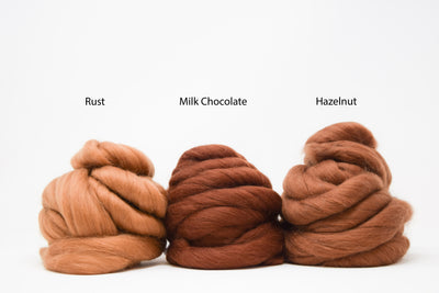 MERINO WOOL ROVING - MILK CHOCOLATE