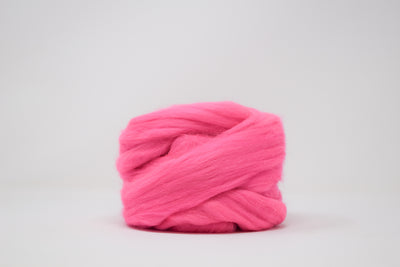 MERINO WOOL ROVING - HOT PINK