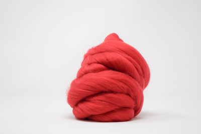 MERINO WOOL ROVING - POPPY RED