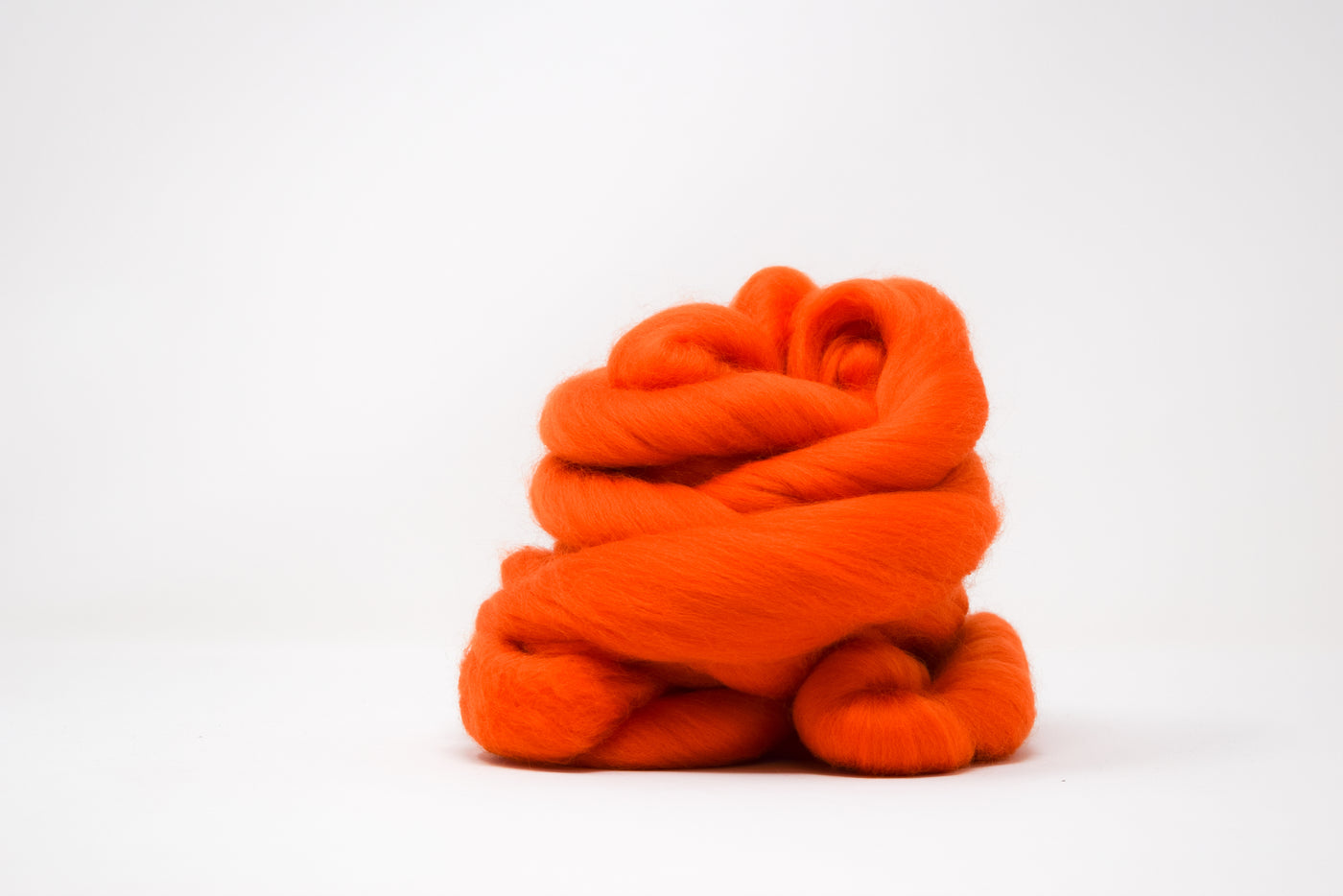 MERINO WOOL ROVING - PUMPKIN ORANGE