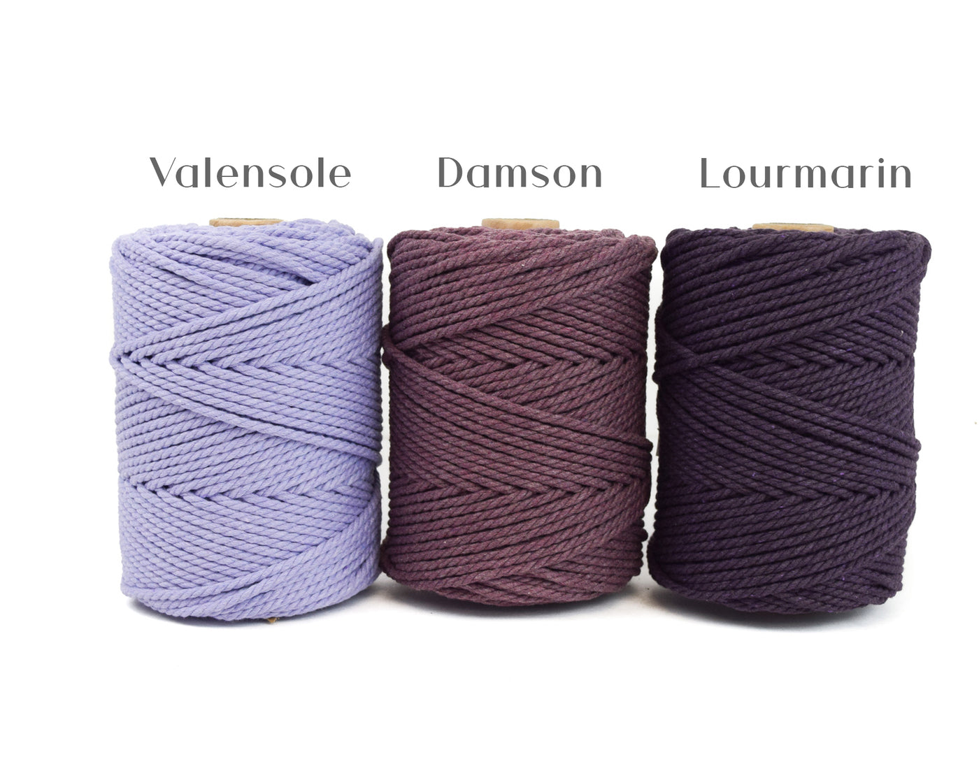 COTTON ROPE ZERO WASTE 3 MM - 3 PLY - DAMSON COLOR