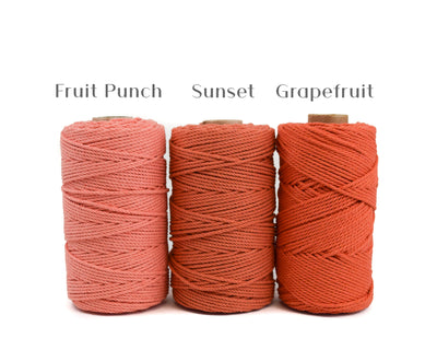 COTTON ROPE ZERO WASTE 2 MM - 3 PLY - GRAPEFRUIT COLOR