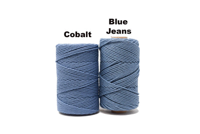 COTTON ROPE ZERO WASTE 2 MM - 3 PLY - COBALT COLOR