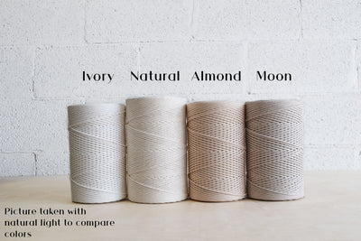 SOFT COTTON CORD ZERO WASTE 4 MM - 1 SINGLE STRAND - MOON COLOR