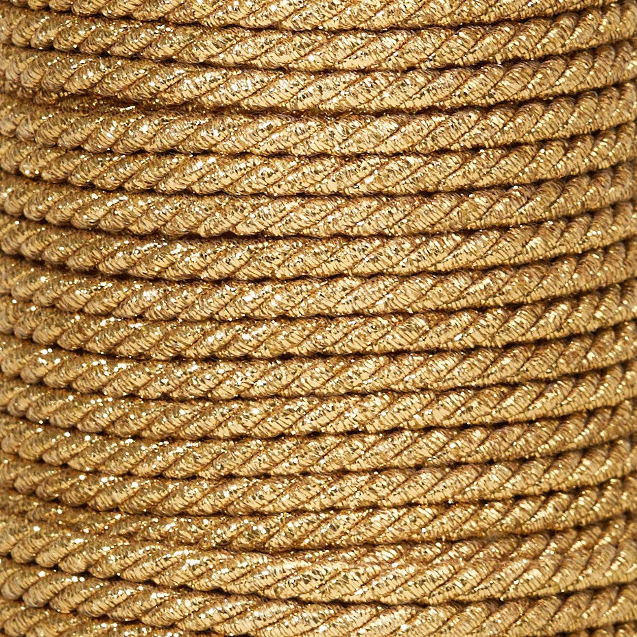 Gold Thick Non-Stretch Metallic Cord- 4mm- 1 Yard