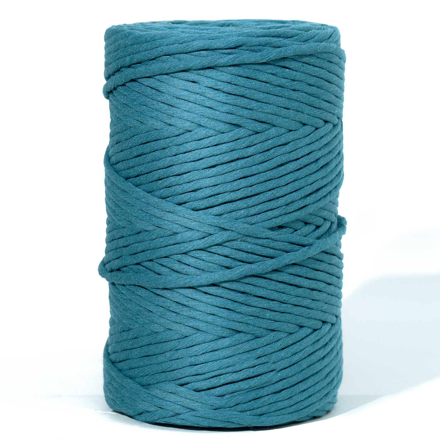 SOFT COTTON CORD ZERO WASTE 6 MM - 1 SINGLE STRAND - OCEAN TEAL COLOR
