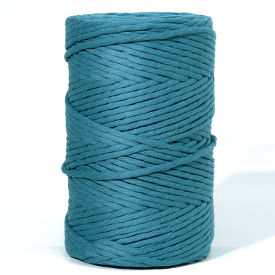 SOFT COTTON CORD ZERO WASTE 6 MM - 1 SINGLE STRAND - OCEAN TEAL COLOR