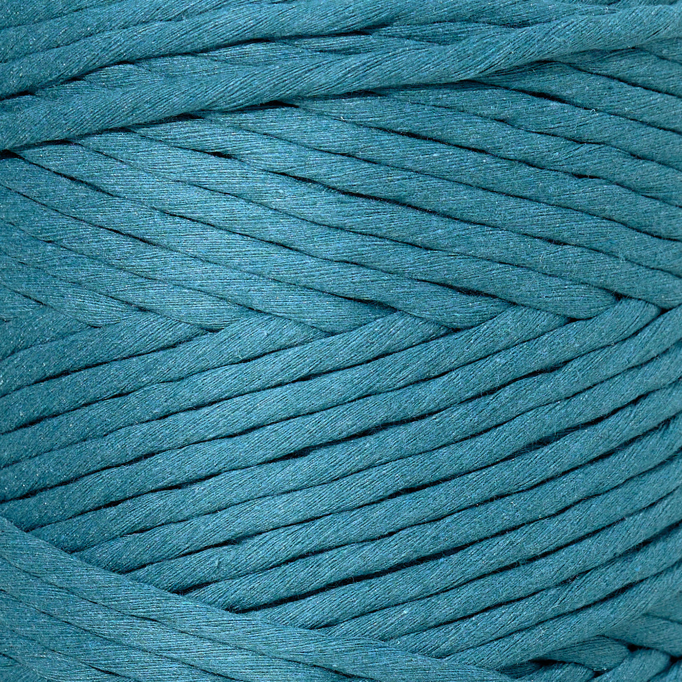 SOFT COTTON CORD ZERO WASTE 6 MM - 1 SINGLE STRAND - OCEAN TEAL COLOR