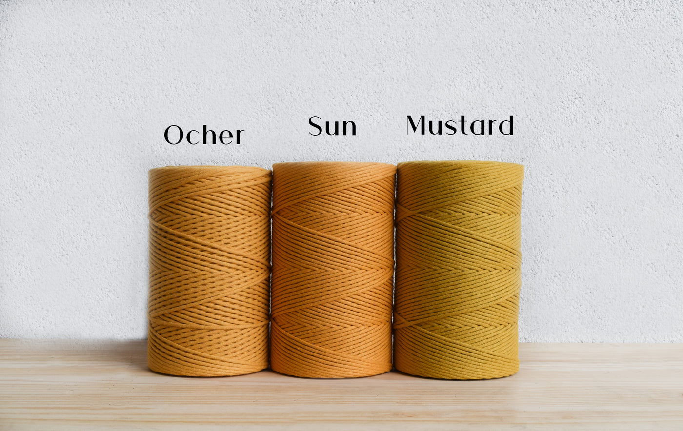 SOFT COTTON CORD ZERO WASTE 4 MM - 1 SINGLE STRAND - MUSTARD COLOR