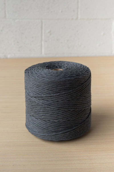 SOFT COTTON CORD ZERO WASTE 4 MM - 1 SINGLE STRAND - CHARCOAL GRAY COLOR