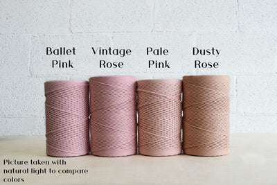 SOFT COTTON CORD ZERO WASTE 4 MM - 1 SINGLE STRAND - VINTAGE ROSE COLOR