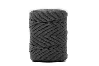 SOFT COTTON CORD ZERO WASTE 4 MM - 1 SINGLE STRAND - CHARCOAL GRAY COLOR