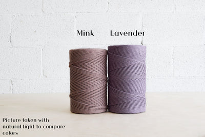 SOFT COTTON CORD ZERO WASTE 4 MM - 1 SINGLE STRAND - LAVENDER COLOR