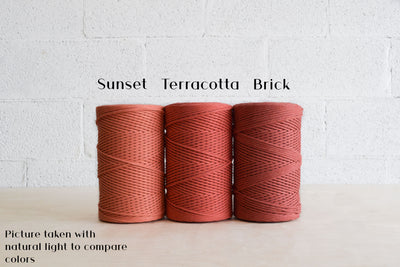 SOFT COTTON CORD ZERO WASTE 4 MM - 1 SINGLE STRAND - BRICK COLOR