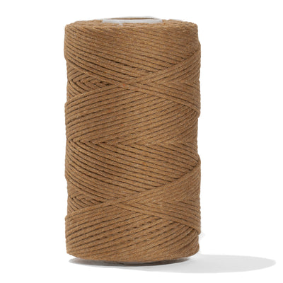 SOFT COTTON CORD ZERO WASTE 2 MM - 1 SINGLE STRAND - CAMEL COLOR