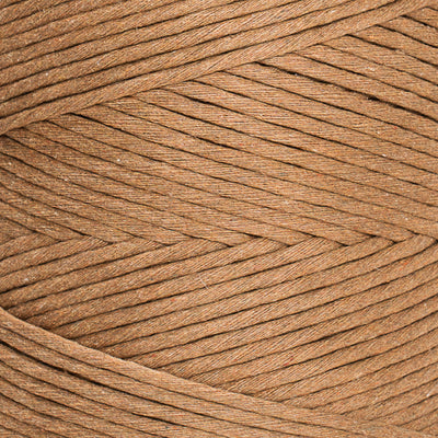 SOFT COTTON CORD ZERO WASTE 4 MM - 1 SINGLE STRAND - CAMEL COLOR