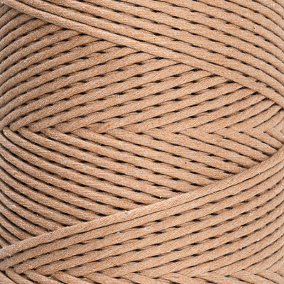 SOFT COTTON CORD ZERO WASTE 4 MM - 1 SINGLE STRAND - COCOA COLOR