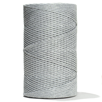 SOFT COTTON CORD ZERO WASTE 4 MM - 1 SINGLE STRAND - HEATHER GRAY COLOR