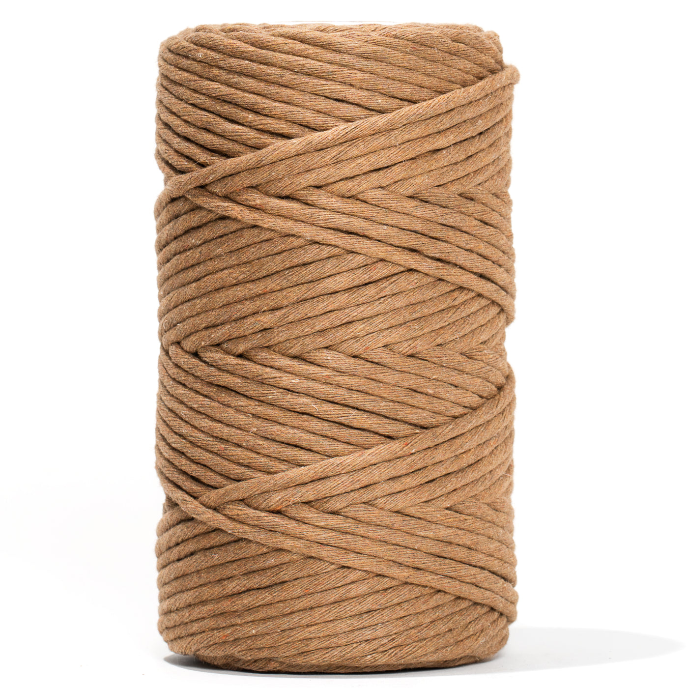 MACRAME SOFT COTTON CORD RECYCLED 4 MM - 1 SINGLE STRAND - CAMEL COLOR  GANXXET