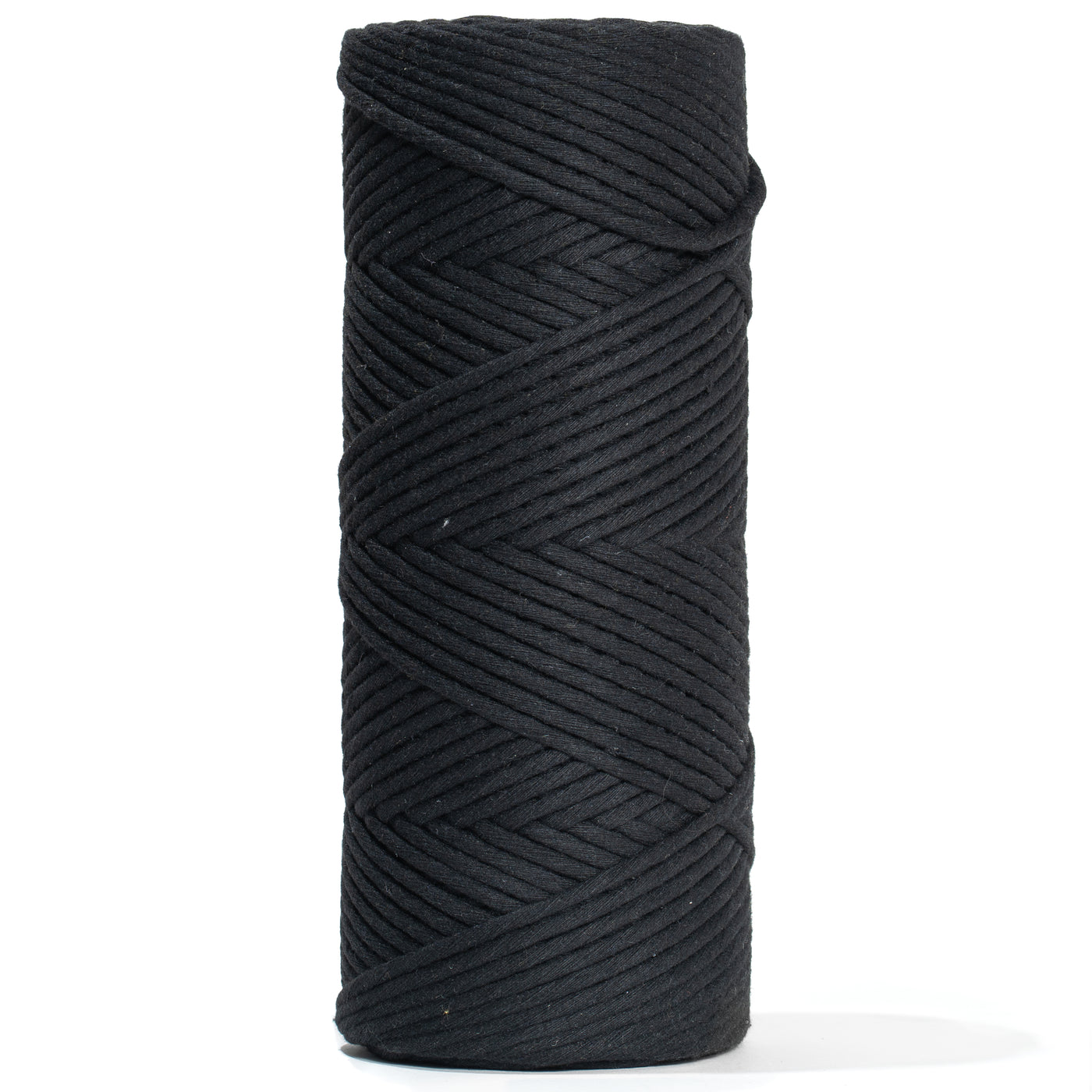 SOFT COTTON CORD ZERO WASTE 4 MM - 1 SINGLE STRAND - BLACK COLOR