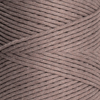 SOFT COTTON CORD ZERO WASTE 4 MM - 1 SINGLE STRAND - WOOD BROWN COLOR