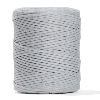 SOFT COTTON CORD ZERO WASTE 4 MM - 1 SINGLE STRAND - CONFETTI GRAY COLOR