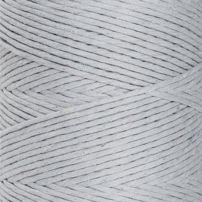 SOFT COTTON CORD ZERO WASTE 4 MM - 1 SINGLE STRAND - CONFETTI GRAY COLOR