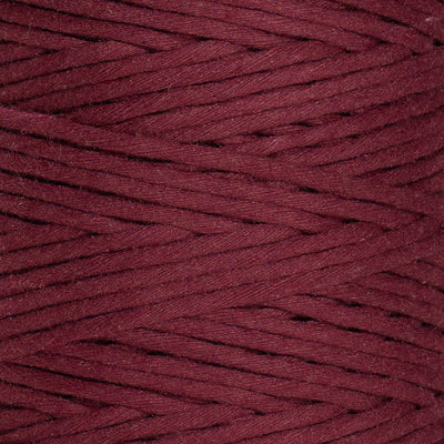 SOFT COTTON CORD ZERO WASTE 4 MM - 1 SINGLE STRAND - BURGUNDY COLOR