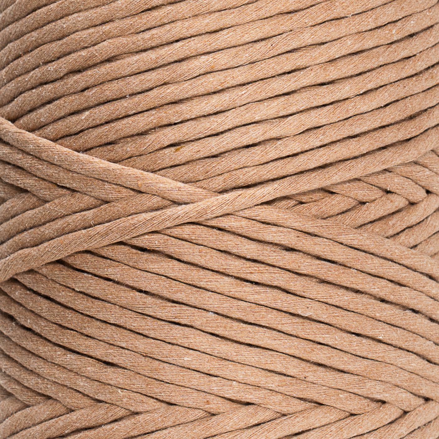 SOFT COTTON CORD ZERO WASTE 6 MM - 1 SINGLE STRAND - COCOA COLOR