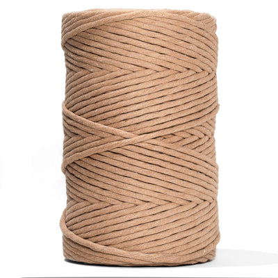 SOFT COTTON CORD ZERO WASTE 6 MM - 1 SINGLE STRAND - COCOA COLOR